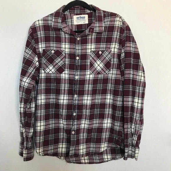 Urban Pipeline Red Maroon Plaid Button Down Shirt - Picture 1 of 4